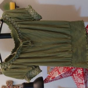 Sage green peasant style blouse